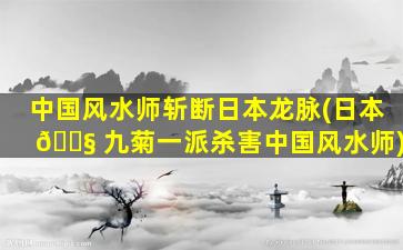 中国风水师斩断日本龙脉(日本 🐧 九菊一派杀害中国风水师)
